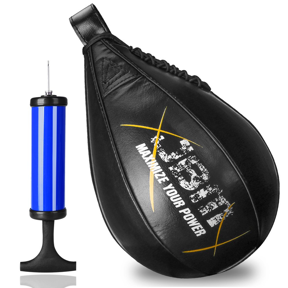 24cm 皮革拳击速度球拳击袋适用于 mma muay 泰拳健身训练格